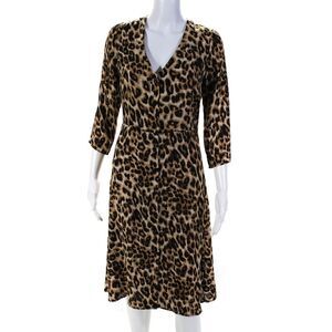 Slate & Willow Womens Leopard Print Dress Size 6 11520434